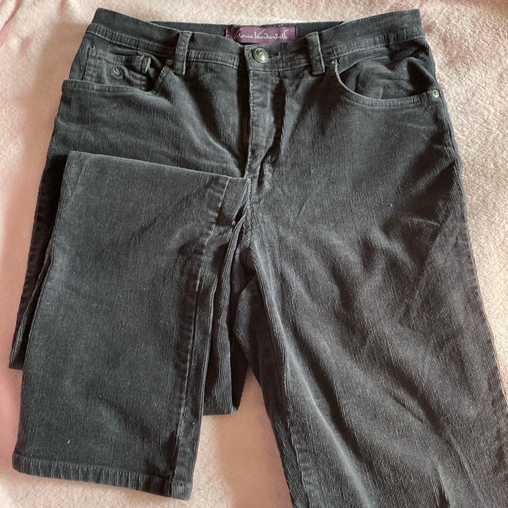 Straight Leg Grey Corduroy Jean Pants